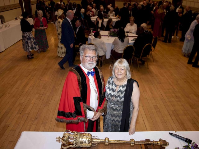 A private celebration took place at the Northampton Guildhall on Wednesday, May 18 2022 to celebrate Northampton's new Mayor, councillor Dennis Meredith.