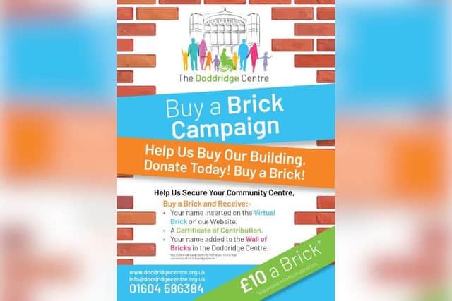 Here's how you can support the Doddridge Centre's recently launched 'buy a brick' campaign to help fundraise £40,000.