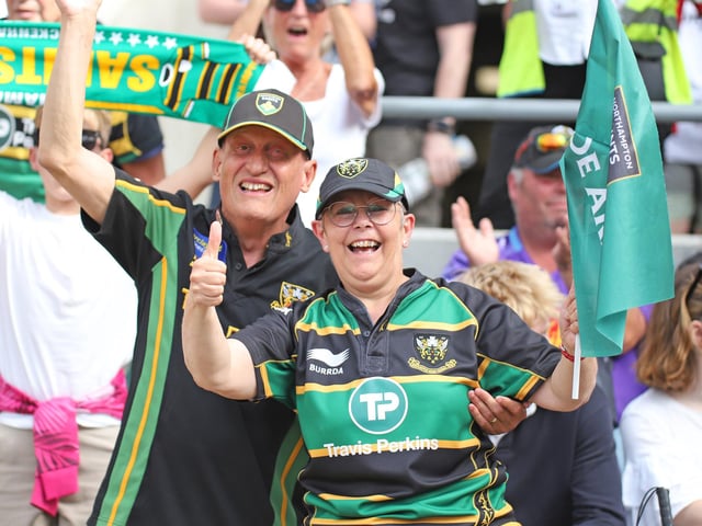 Saints fans at Twickenham on Saturday June 20