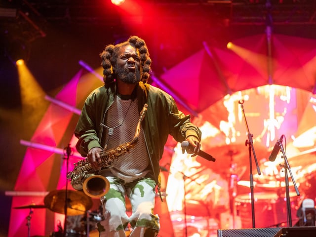 Steam Down on stage at the Shambala Festival on Saturday, August 23, 2025. Photo by David Jackson.