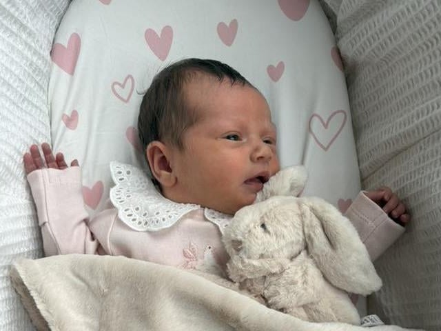Freya Lucy born at 6.16pm on January 23 at Northampton General Hospital, weighing 7lbs 8oz.