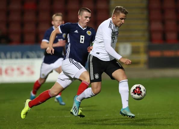 Marc Leonard in action for Scotland Under-19s against Germany