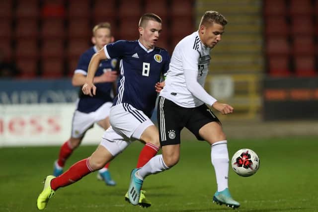 Marc Leonard in action for Scotland Under-19s against Germany