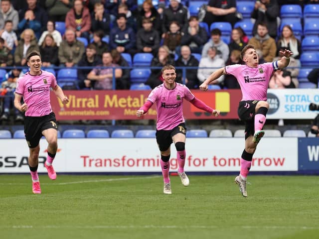 It was fitting that Sam Hoskins scored the promotion-winning goal - and what a strike it was.