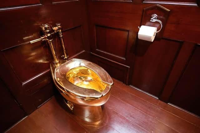 The golden toilet that was stolen from Blenheim Palace in 2019/Getty