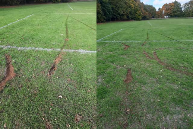The state of the pitches allegedly caused by the dirt bikers.