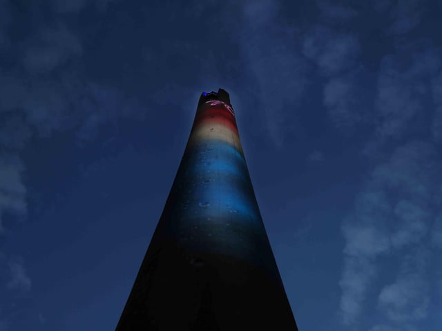Lift Tower lights up.
