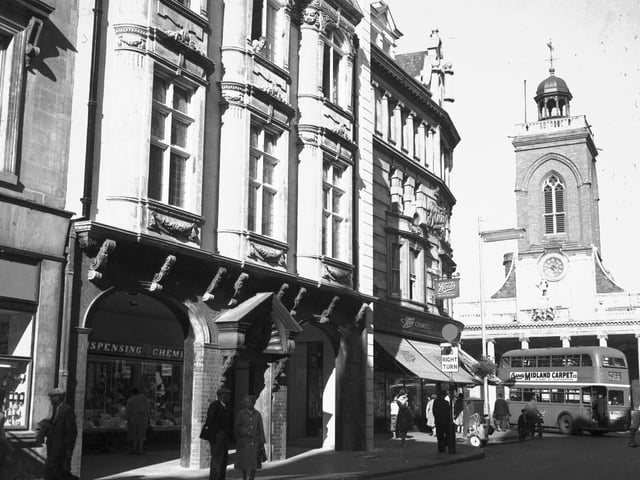 Boots new department store on corner of Gold Street and Drapery, Northampton town centre, September 12, 1959