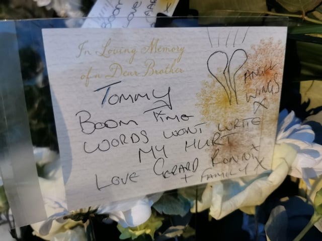 Several floral arrangements and notes were left at the scene in Semilong park after the fatal stabbing on Thursday July 18.