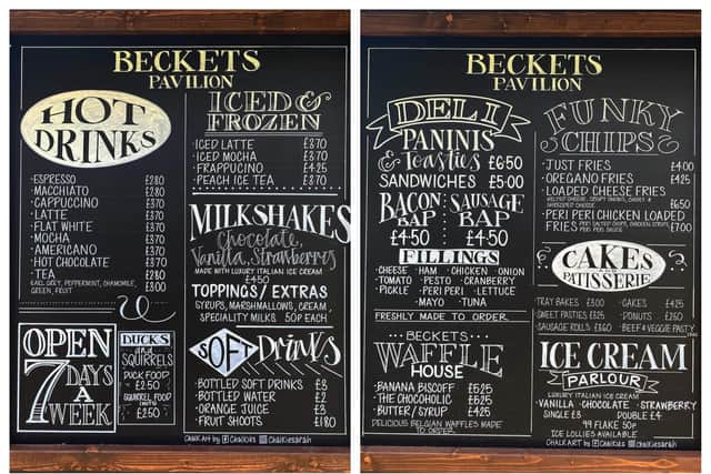 Take a look at the cafe's menu
