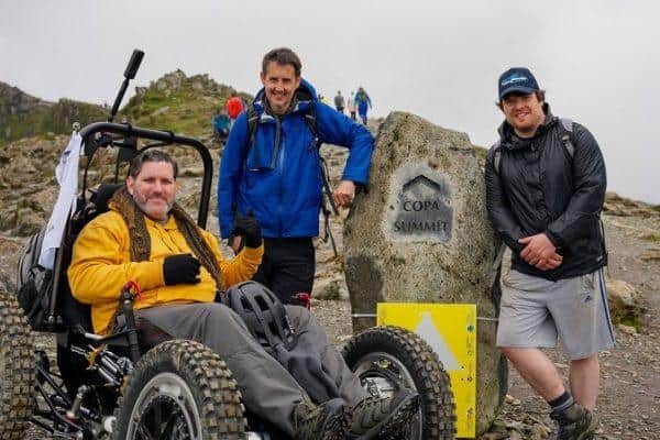 Nick in RockClimber, alongside Elliot and Andrew at Bwlch Glas 1000m uo Yr Wyddfa