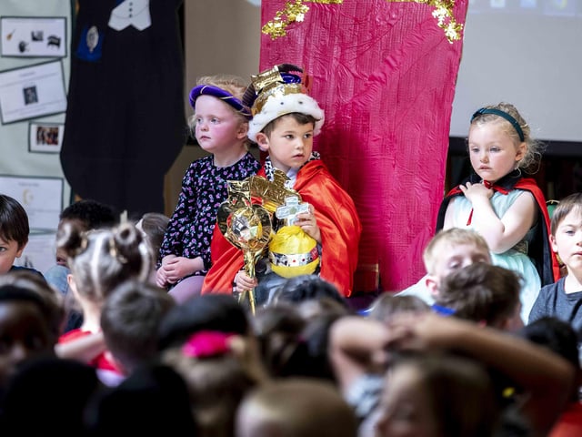 Pupils and teachers at the school held a 'fake' Coronation on Thursday (May 4) ahead of the historic event.