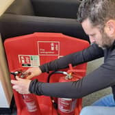 Acorn Safety Services’ Fire and Legionella Manager, Adam Midson carries out a fire risk assessment.
