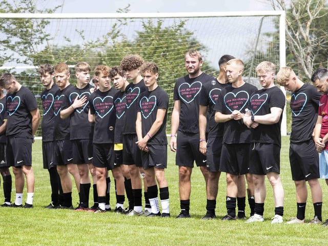 Hundreds gathered to remember 20-year-old Northampton amateur footballer Luke, who sadly died in January