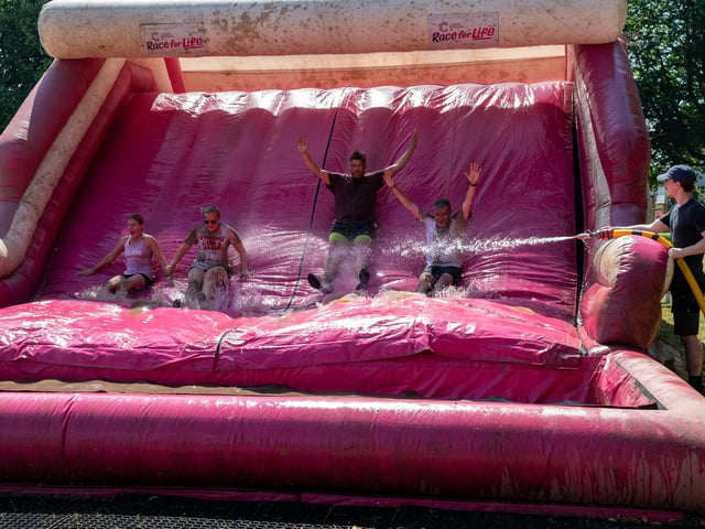 Runners taking part in the Pretty Muddy Race For Life at Abington Park in Northampton on Saturday, July, 11, 20026. Photo by David Jackson.