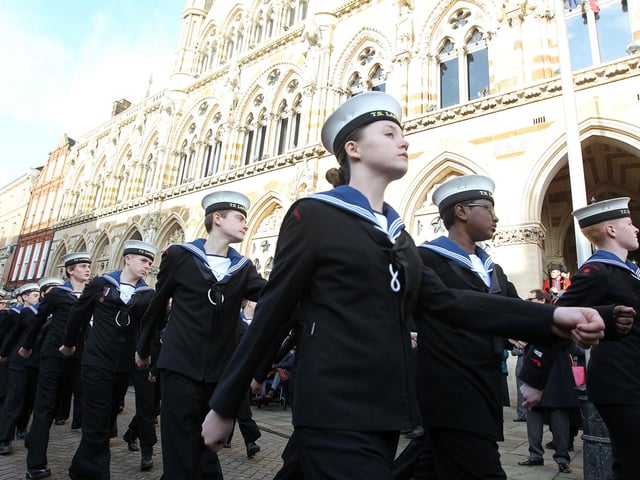 2014 - Remembrance Sunday parade and service in Northampton town centre.