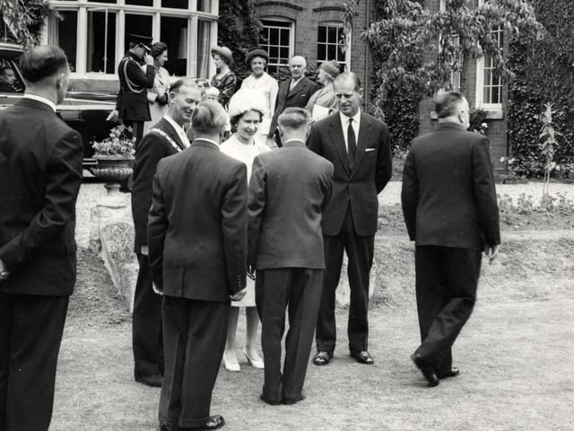 The Queen at Wellingborough School during their visit to the area on July 9, 1965