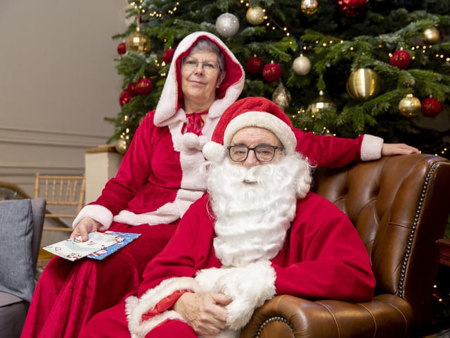 Children meet Father Christmas at Delapre Abbey in December 2022.