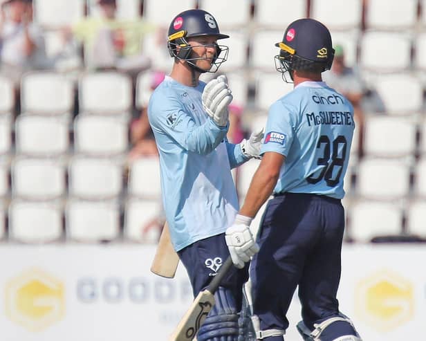 George Bartlett (left) and Nathan McSweeney scored 12 half-centuries between them in the 2026 Onr Day Cup (Picture: Peter Short)
