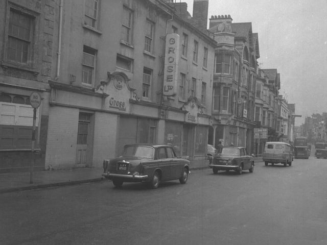 Marefair, Northampton looking towards Gold Street with Grose Ltd on the left