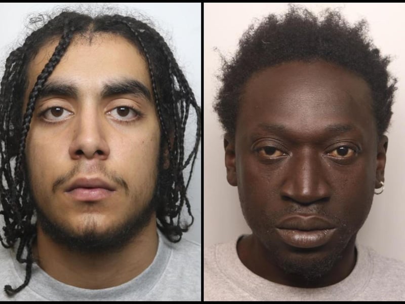 Brutes Bah, aged 46, and 21-year-old Haddadi cornered a victim in a stairwell of a block of Kettering flats before stabbing him in the legs multiple times in a row over drugs. Bah was jailed for 11 years plus five years on licence in February and Haddadi for eight years, nine months plus five years on licence for robbery and GBH.