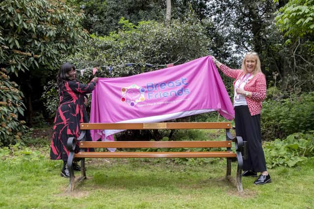 Breast Friends Northampton unveiled a bench at Delapre Abbey.