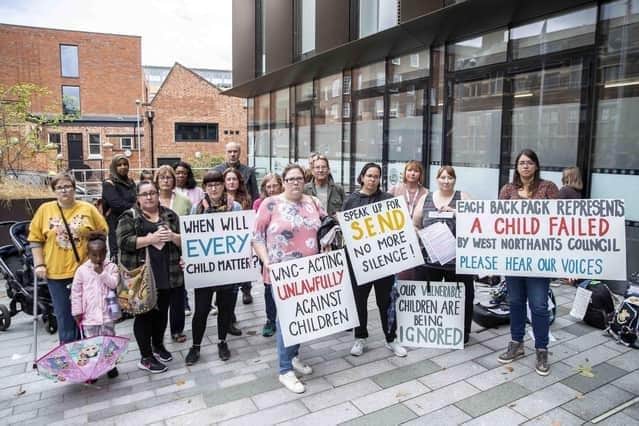 Parents protested outside Angel Square on September 6 about the council's handling of SEND provision