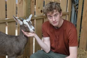James Acaster with James Acaster the goat