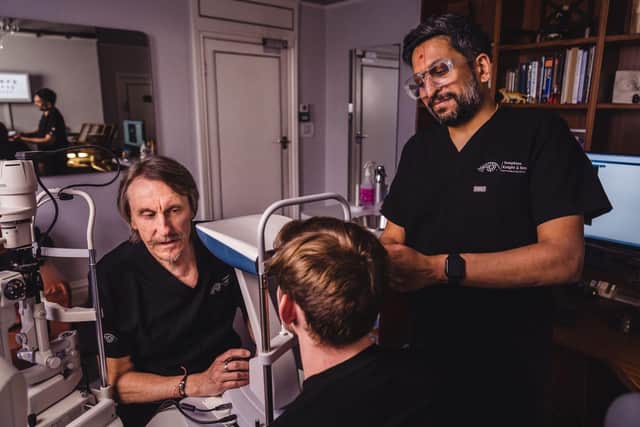 Brian Tompkins and Dr Keyur Patel of TK&S Optometrists in Northampton
