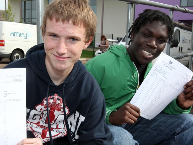 2012 - GCSE Weston Favell Academy, Booth Lane, Northampton. L-R Joseph Elmes and Jarone Parke.