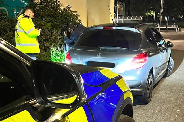 This Peugeot was found driving at night with tinted windows which allowed only 29 percent of light through instead of the required 70 percent. An officer said: "With tinted windows this dark you may as well have sunglasses on."