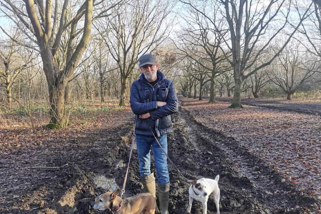 Martin Nightingale stood in the 'mud baths' at Delapre Abbey