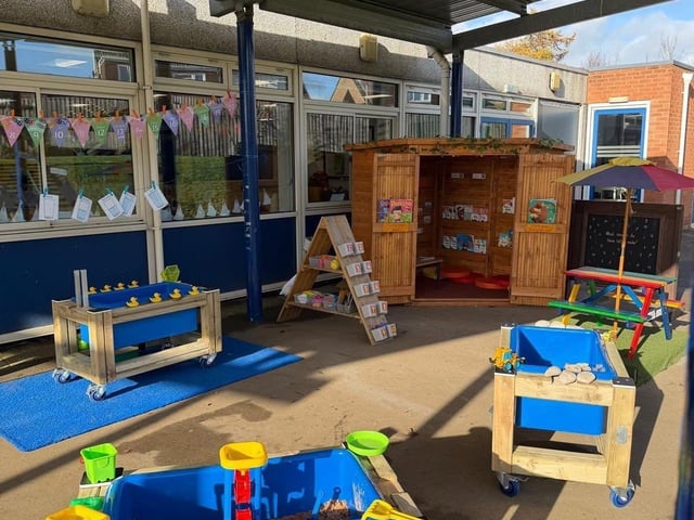 Outdoor Learning Area including water and sand play.