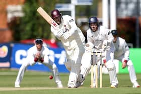 George Bartlett in action during his match-saving innings for Northants against Lancashire (Photo by David Rogers/Getty Images)