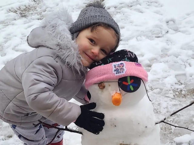 Talented three-year-old snowman.