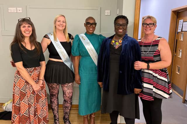 L-->R Jacqui DeSouza, Gemma Young, Norma Soganile, Anita Powell, Amanda Connolly speakers and performer from the event.