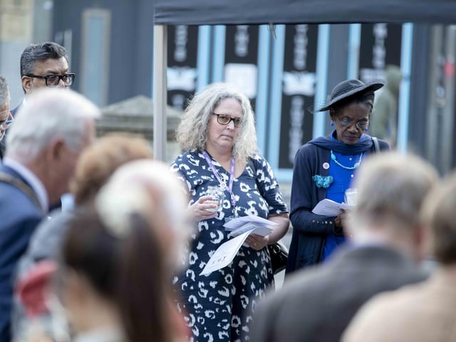 Everyone gathered to remember the victims of fatal knife crime attacks and to mark one year since the Knife Angel visited Northamptonshire.
