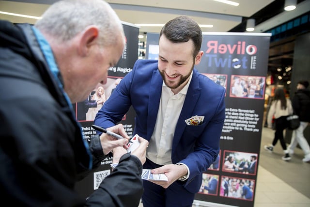 Crowds were entertained with tricks and illusions from Revilo Twist Magic