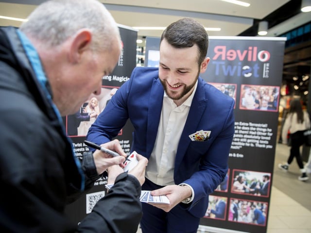 Crowds were entertained with tricks and illusions from Revilo Twist Magic