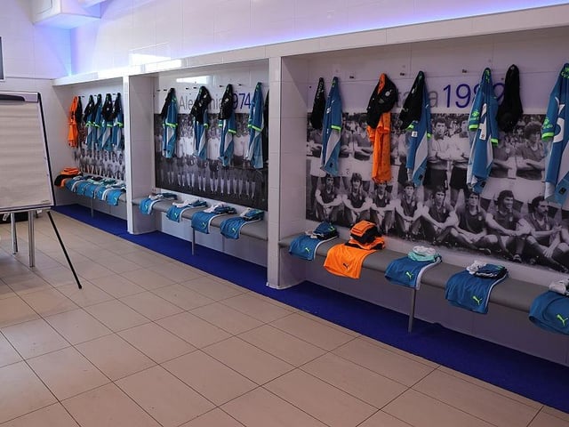 Inside the Cobblers changing room