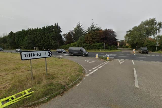 The A43 junction cross-over junction to Tiffield.