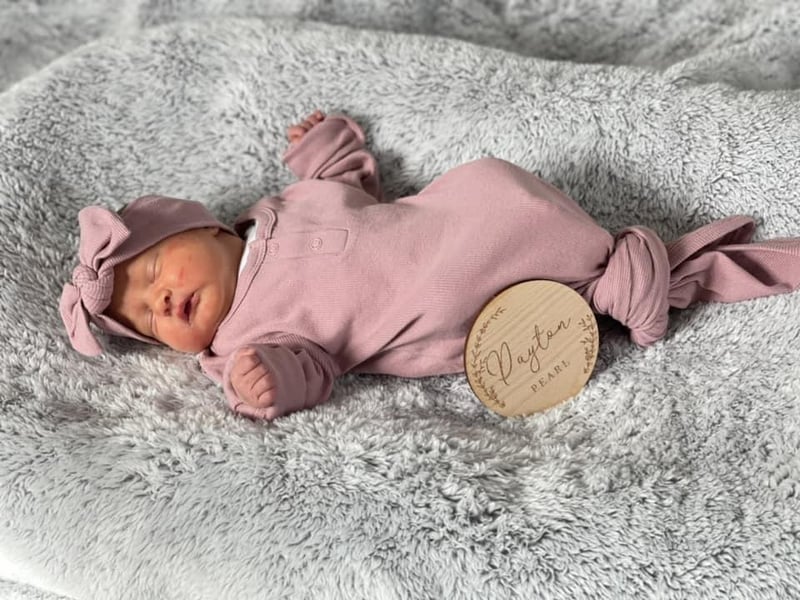 Payton Pearl born at The Rosie Hospital, Cambridge on April 8 at 1.28pm, weighing six lbs, two ozs.
