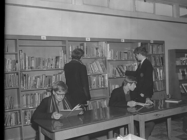 Bective School, Northampton c 1969, `pupils in the library