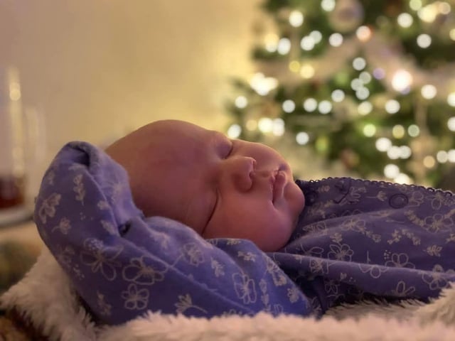 Olive Ruby-Mae born at 9.48am on December 10 at Northampton General Hospital, weighing 8lbs 15oz.