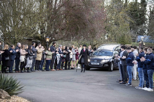 Hundreds gathered to pay their respects to the 20-year-old amateur footballer who tragically died last month