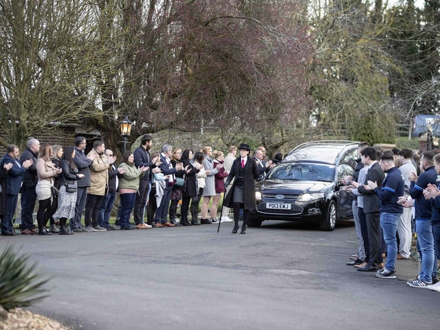Hundreds gathered to pay their respects to the 20-year-old amateur footballer who tragically died last month