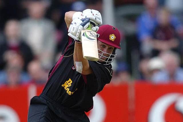 Mike Hussey in action for Northamptonshire