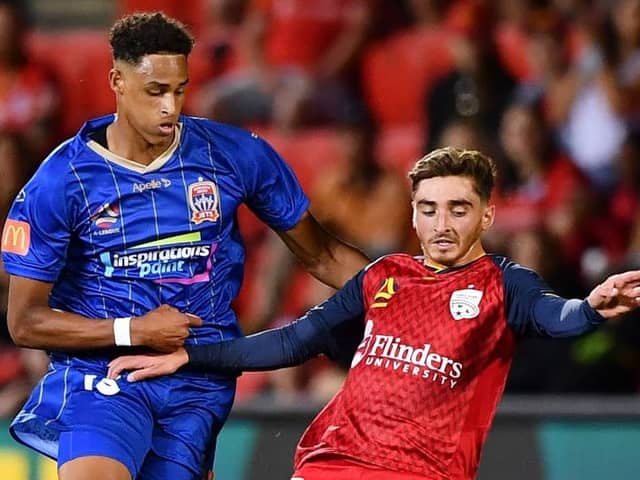 Tete Yengi in action for Newcastle Jets in the Australian A-League in 2021