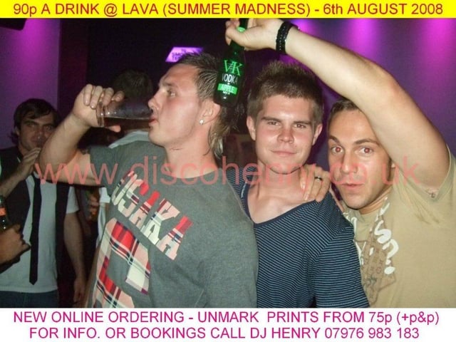 Nostalgic pictures from a 90p a drink night out at Lava in August 2008