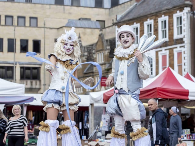 Hundreds enjoyed music, circus acts, and memories from the decade during a sixties celebration event in Northampton's Market Square on Saturday (September 24).